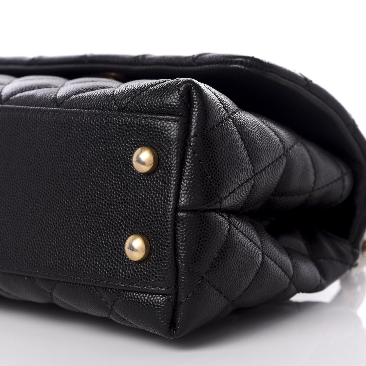 Caviar Quilted Mini Coco Handle Flap Black