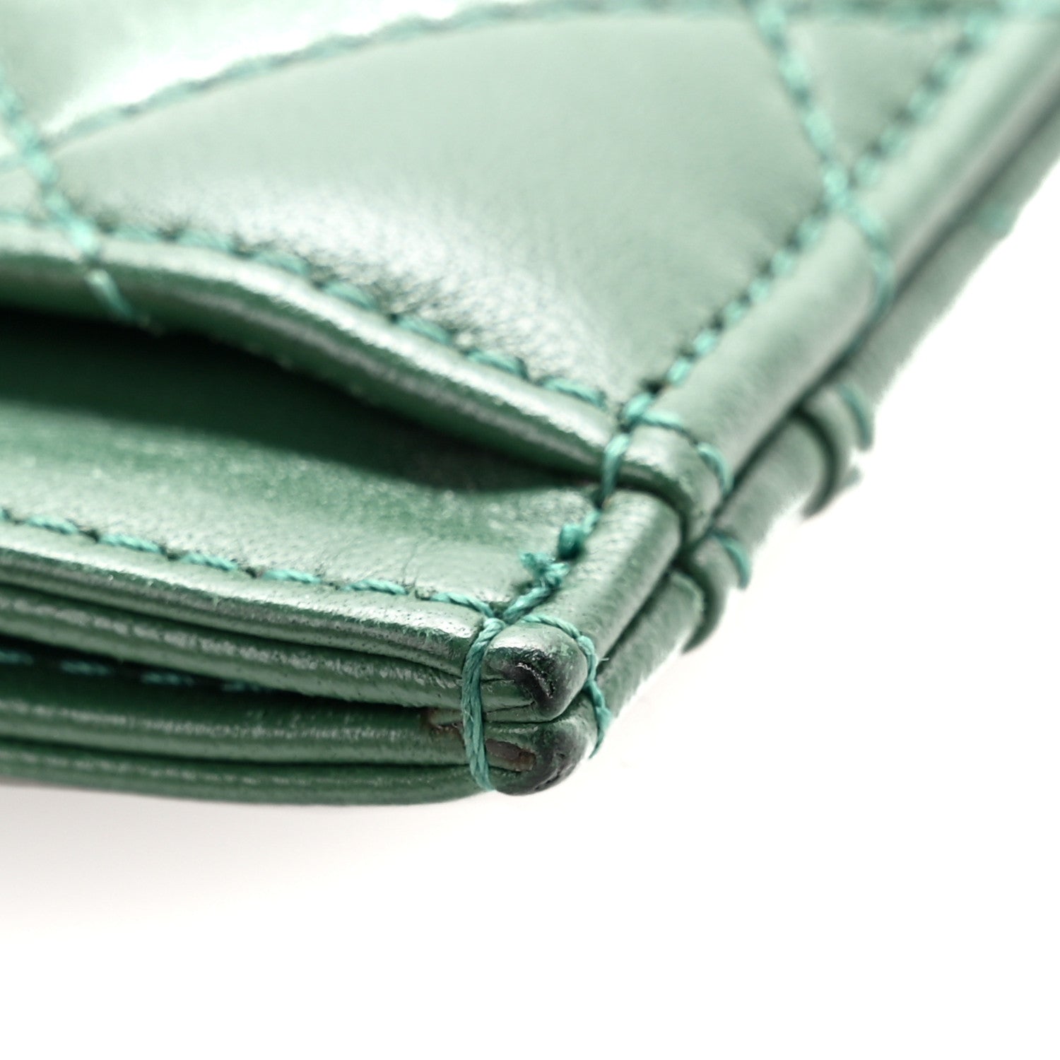 Chanel Lambskin Quilted Card Holder Green 12 of 12