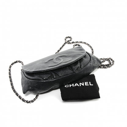 Chanel Caviar Half Moon Wallet On Chain WOC Black 9 of 9