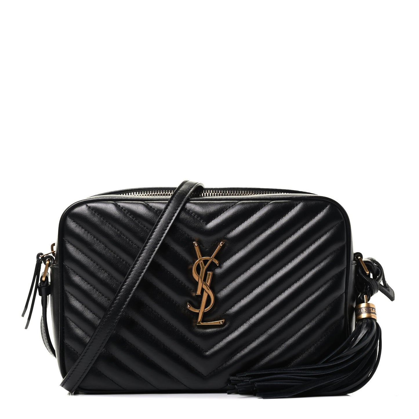 Calfskin Matelasse Monogram Lou Camera Bag Black