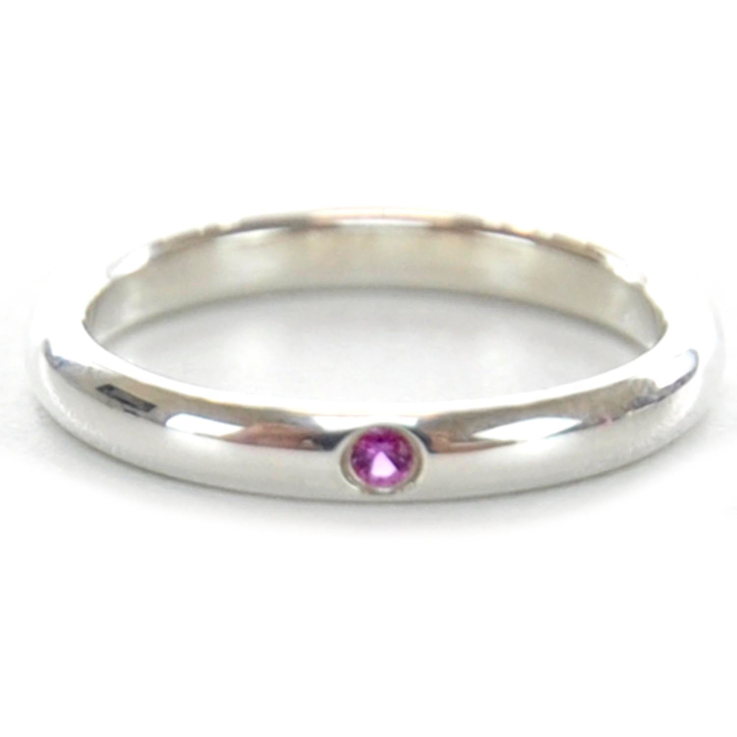 Tiffany Elsa Peretti Sterling Silver Pink Sapphire Band Ring 6 2 of 5
