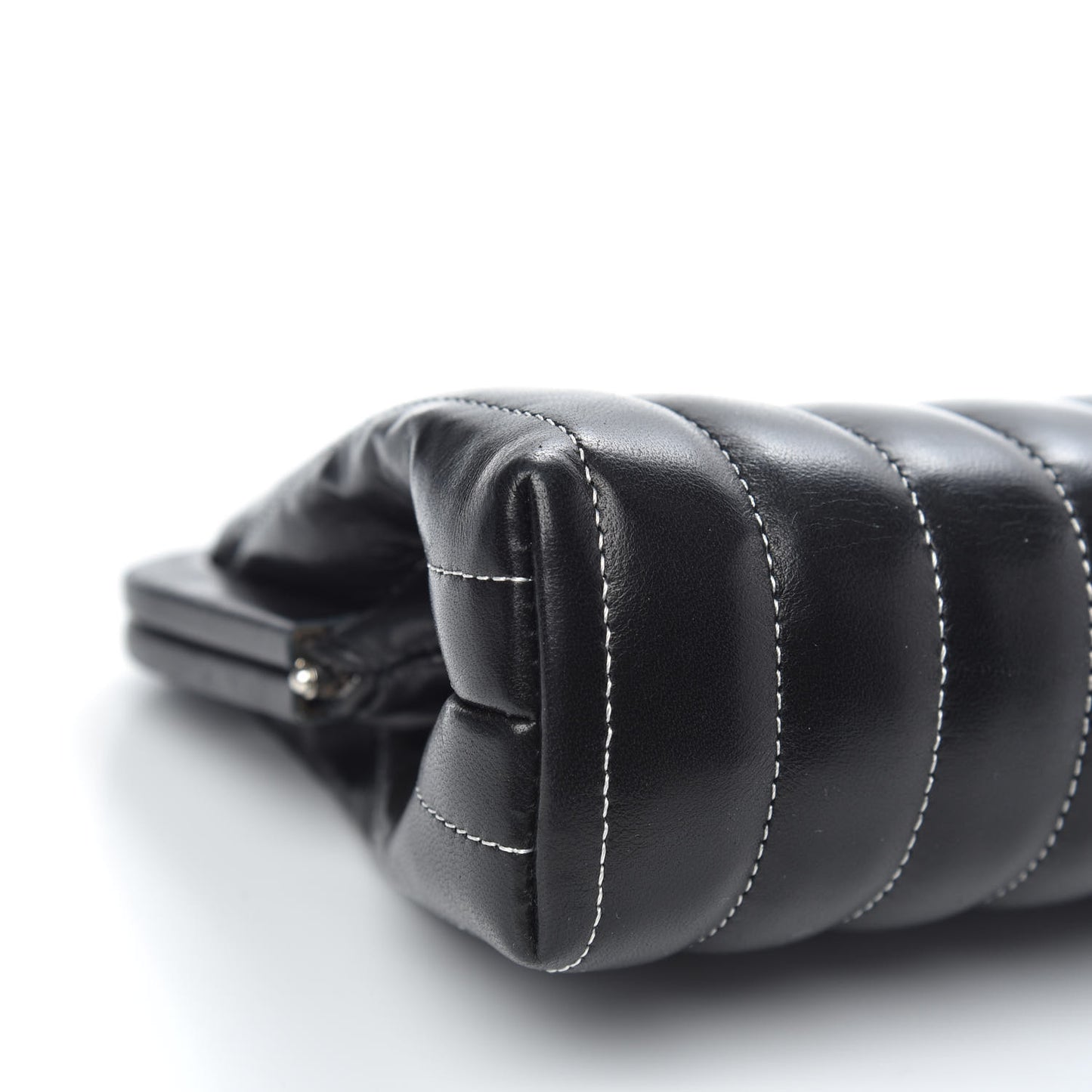 Lambskin Vertical Quilted Mademoiselle Clutch Black