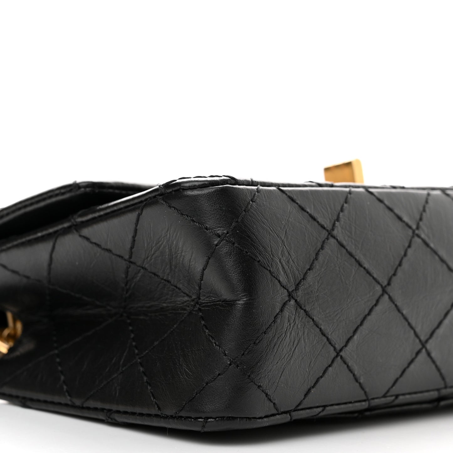 Aged Calfskin Quilted 2.55 Reissue Mini Flap Black