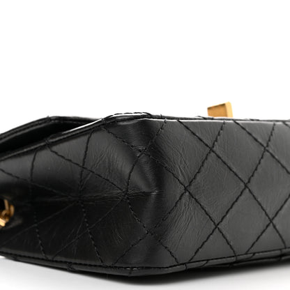 Chanel Aged Calfskin Quilted 2.55 Reissue Mini Flap Black 9 of 11