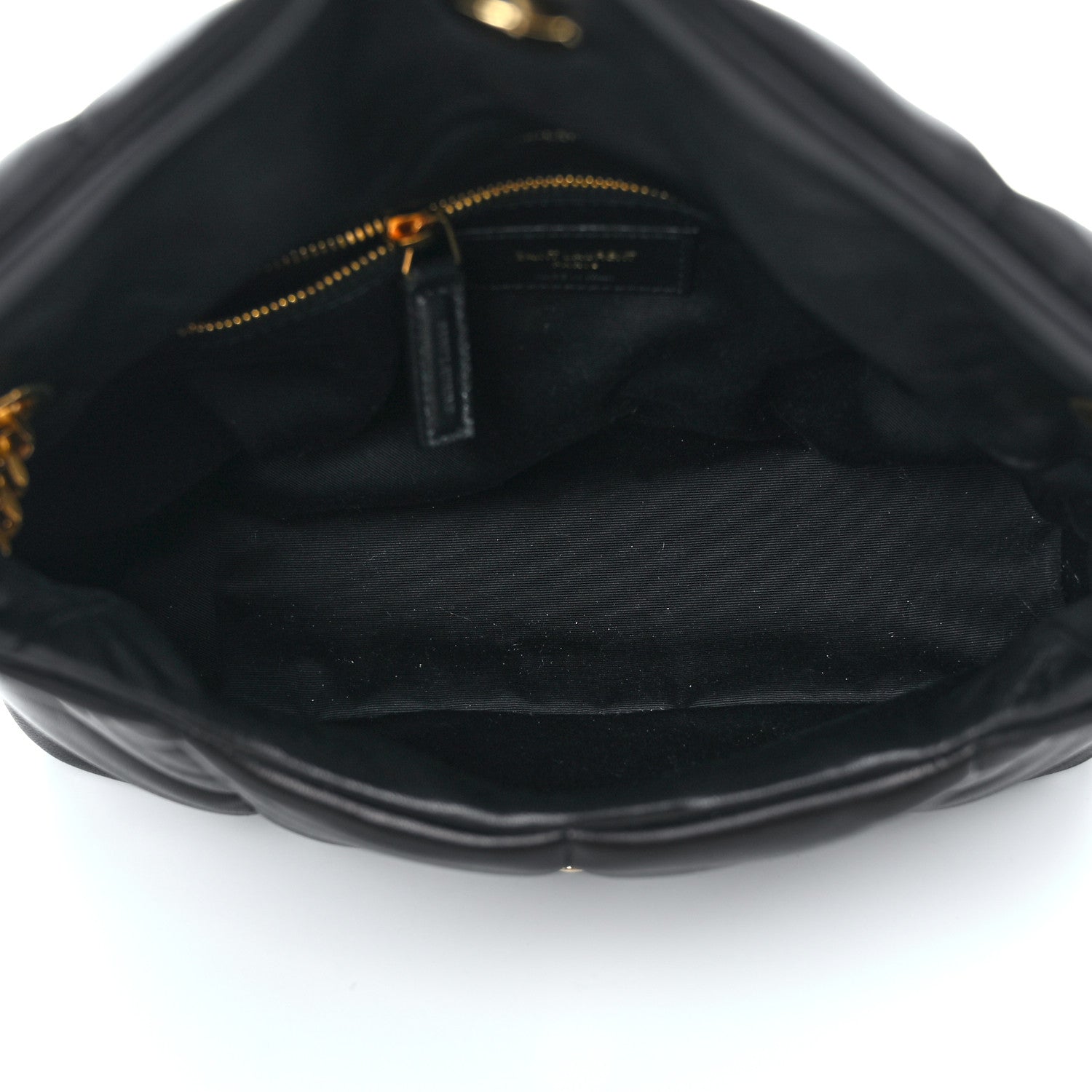 Saint Laurent Lambskin Quilted Small Loulou Puffer Monogram Chain Satchel Black 4 of 8