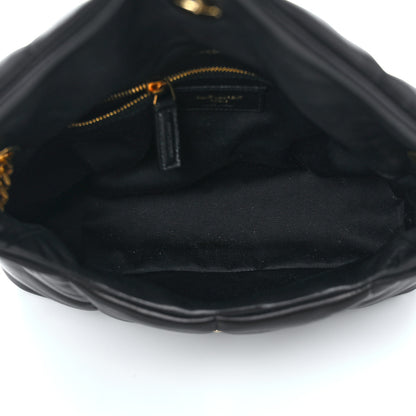 Saint Laurent Lambskin Quilted Small Loulou Puffer Monogram Chain Satchel Black 4 of 8