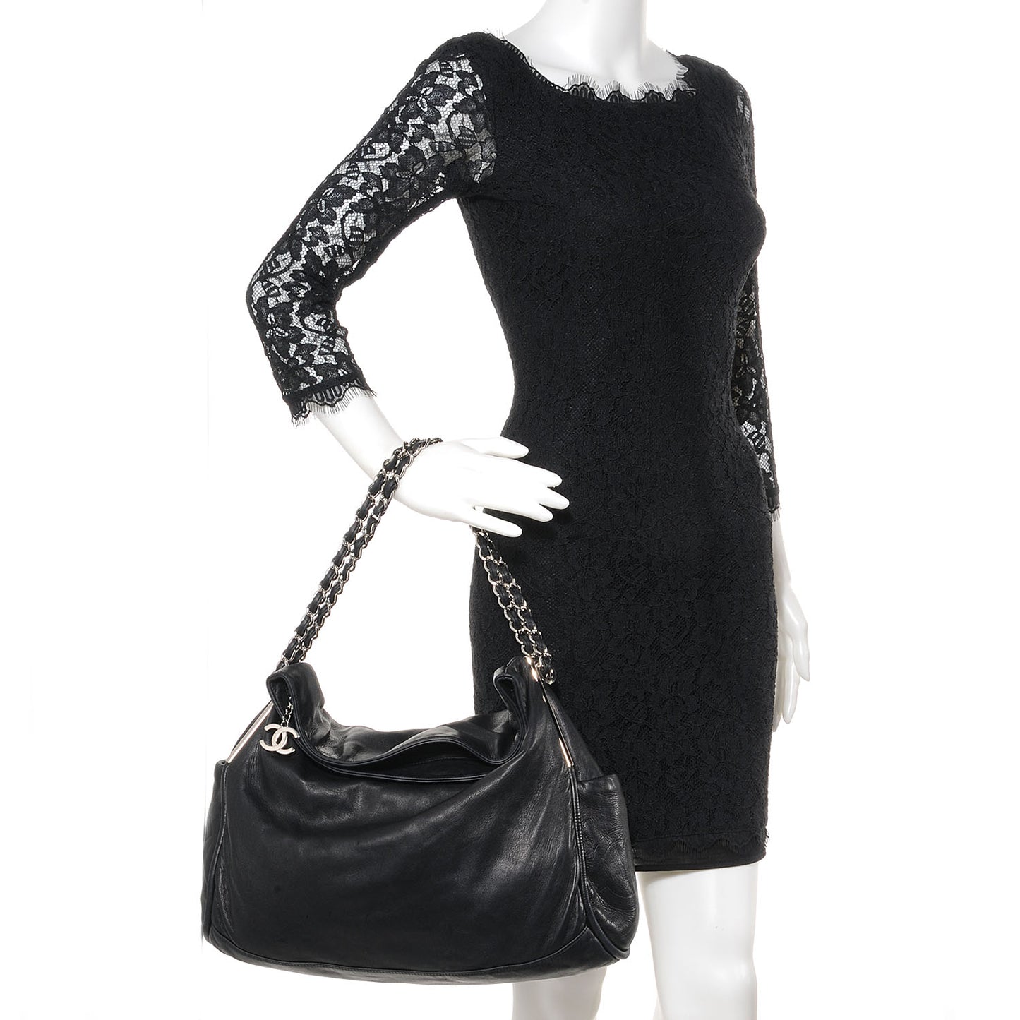 Lambskin Large Ultimate Soft Shoulder Bag Black