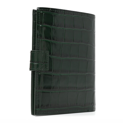 Chanel Calfskin Crocodile Embossed Crococo Passport Holder Emerald 3 of 8