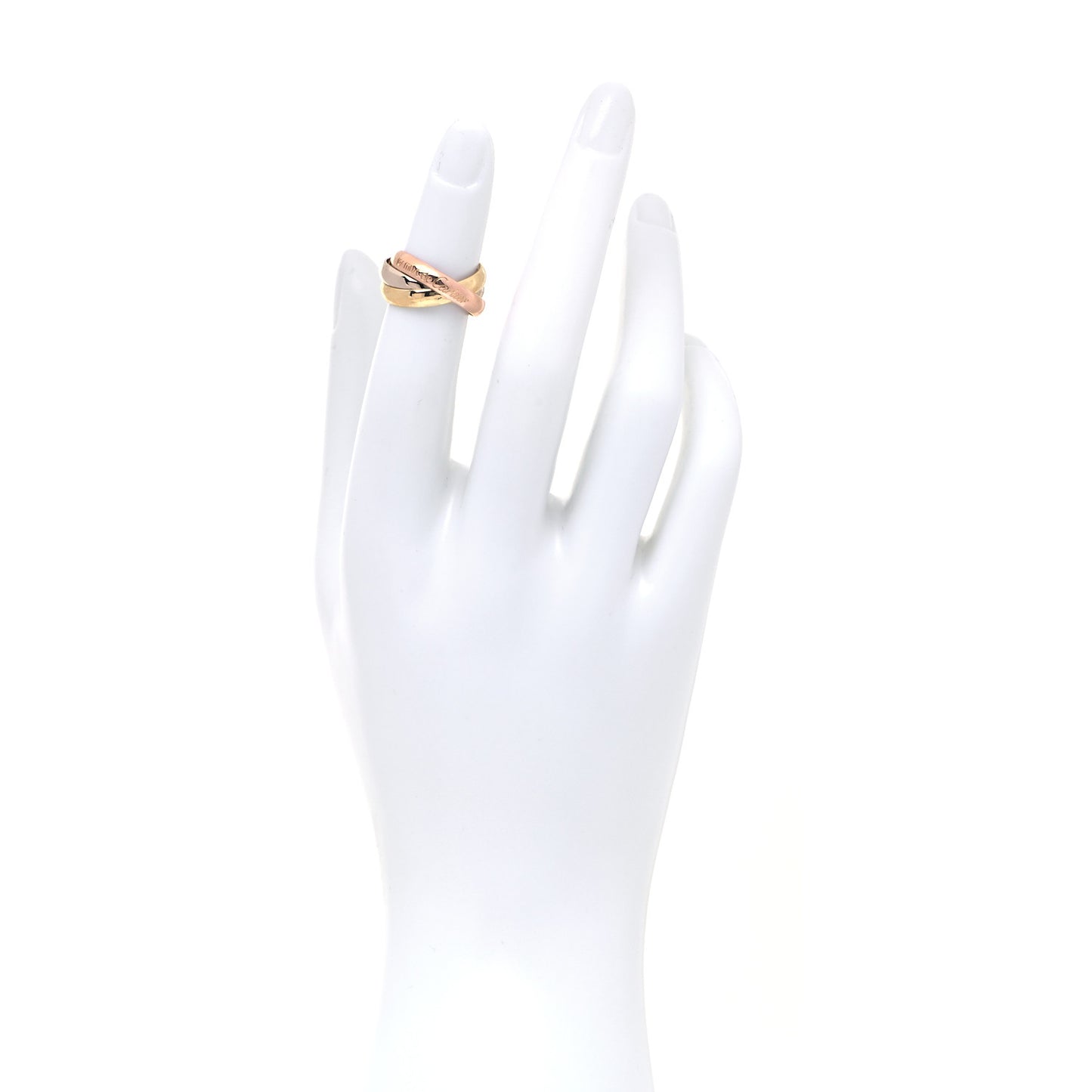 18K Pink Yellow White Gold Classic Les Must De Cartier Trinity Ring 49 4.75