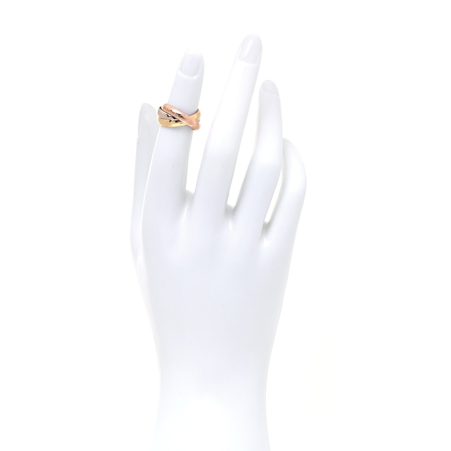 Cartier 18K Pink Yellow White Gold Classic Les Must De Cartier Trinity Ring 49 4.75 2 of 5