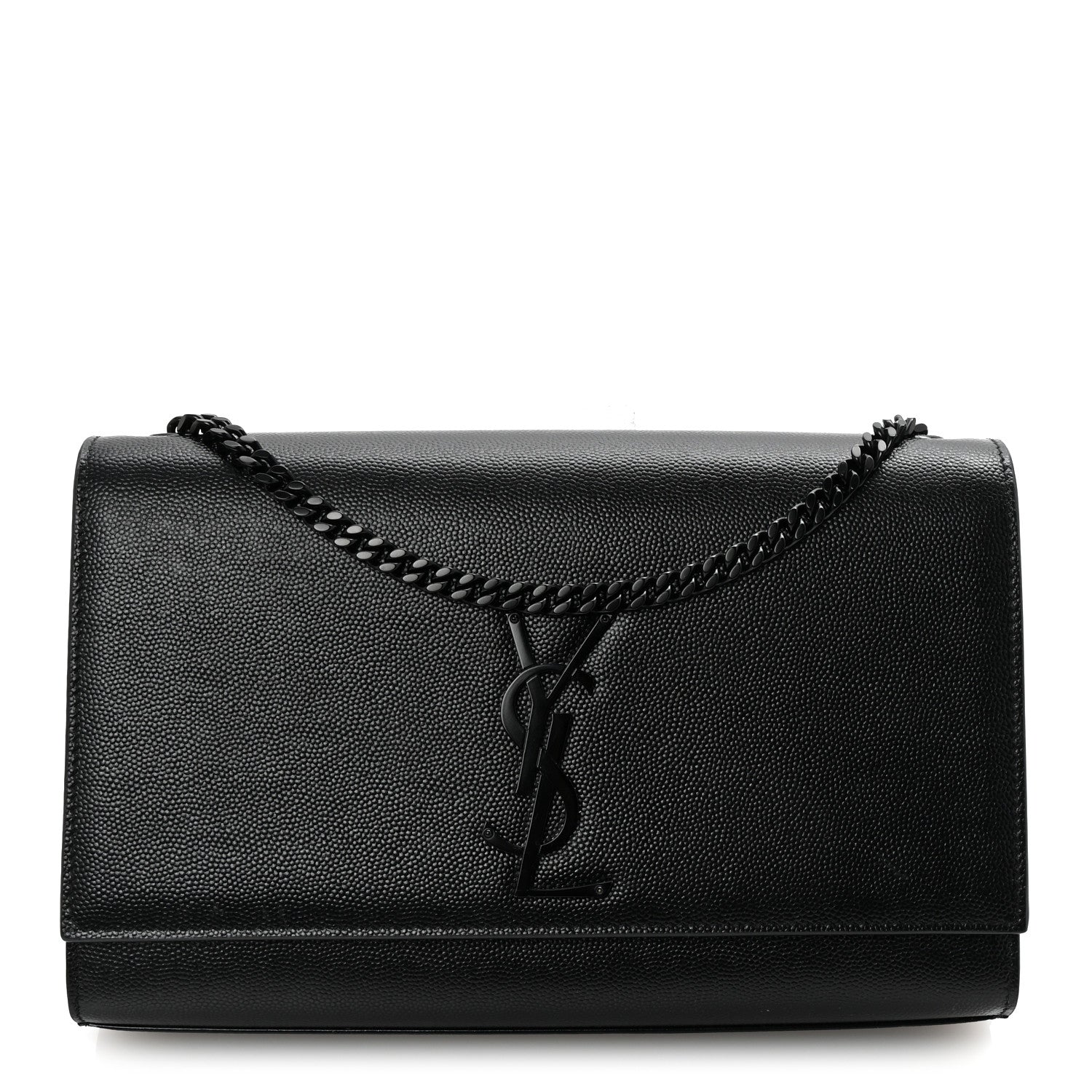 Saint Laurent Grain De Poudre Medium Classic Monogram Monochrome Kate Satchel Black 1 of 9