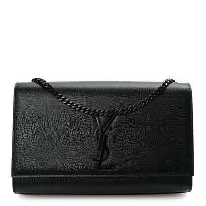 Saint Laurent Grain De Poudre Medium Classic Monogram Monochrome Kate Satchel Black 1 of 9