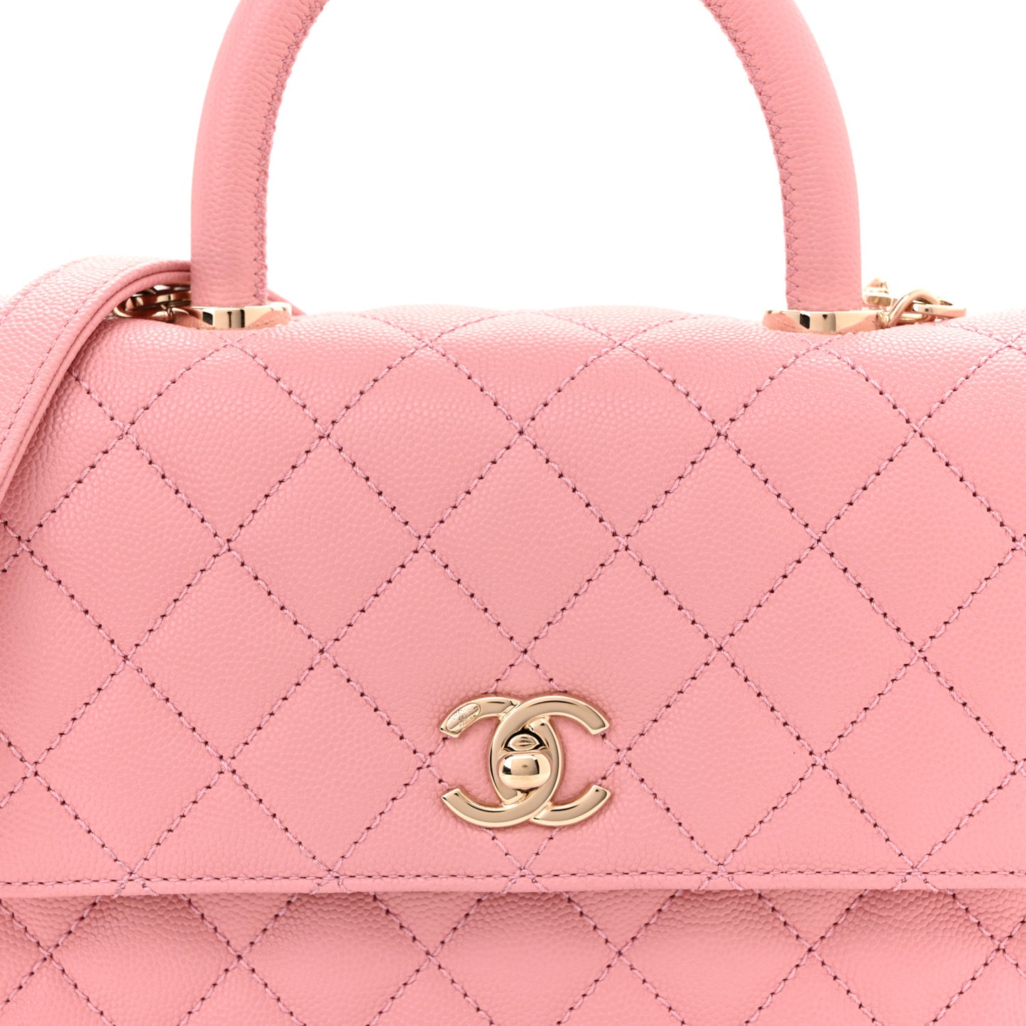 Caviar Quilted Mini Coco Handle Flap Pink