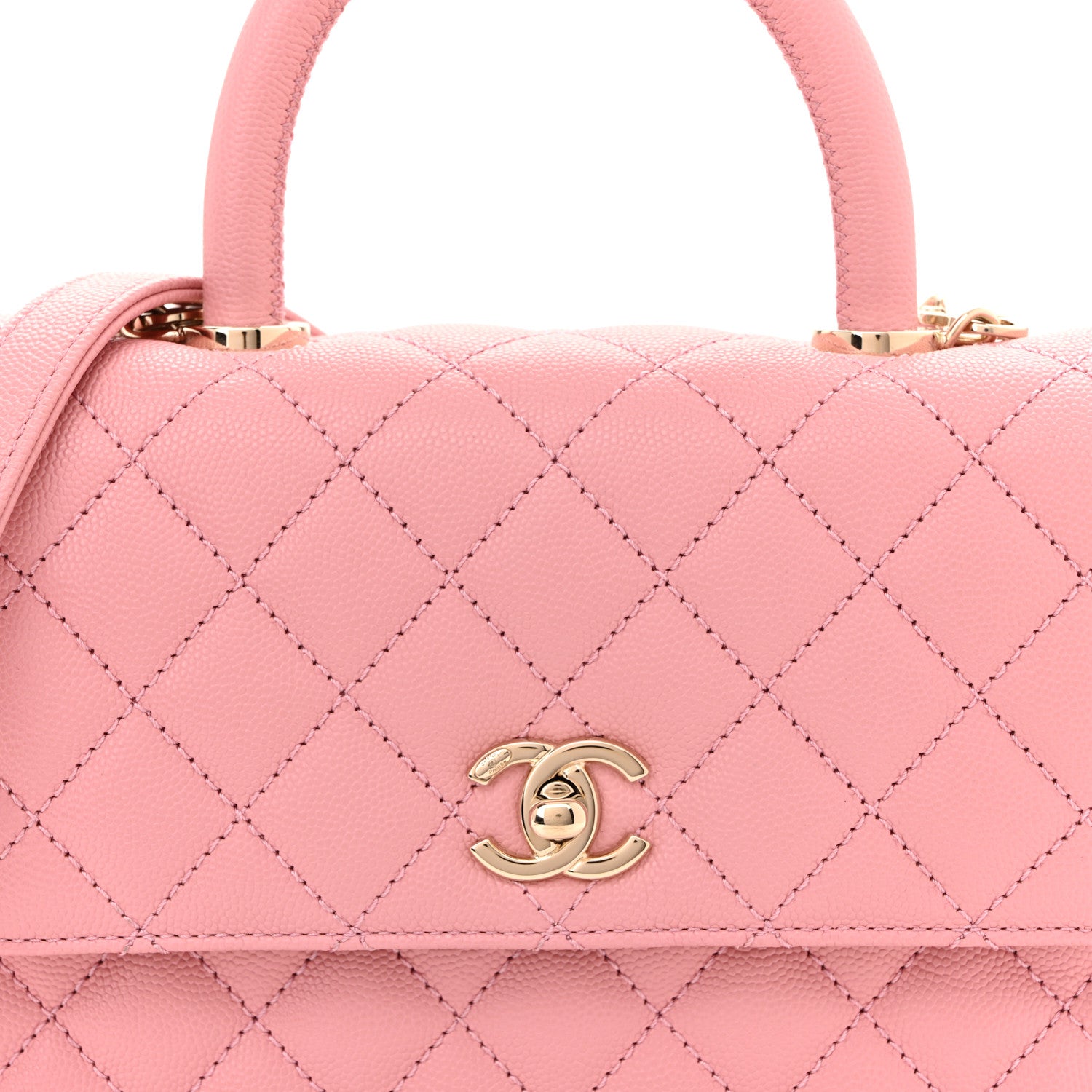 Chanel Caviar Quilted Mini Coco Handle Flap Pink 8 of 10