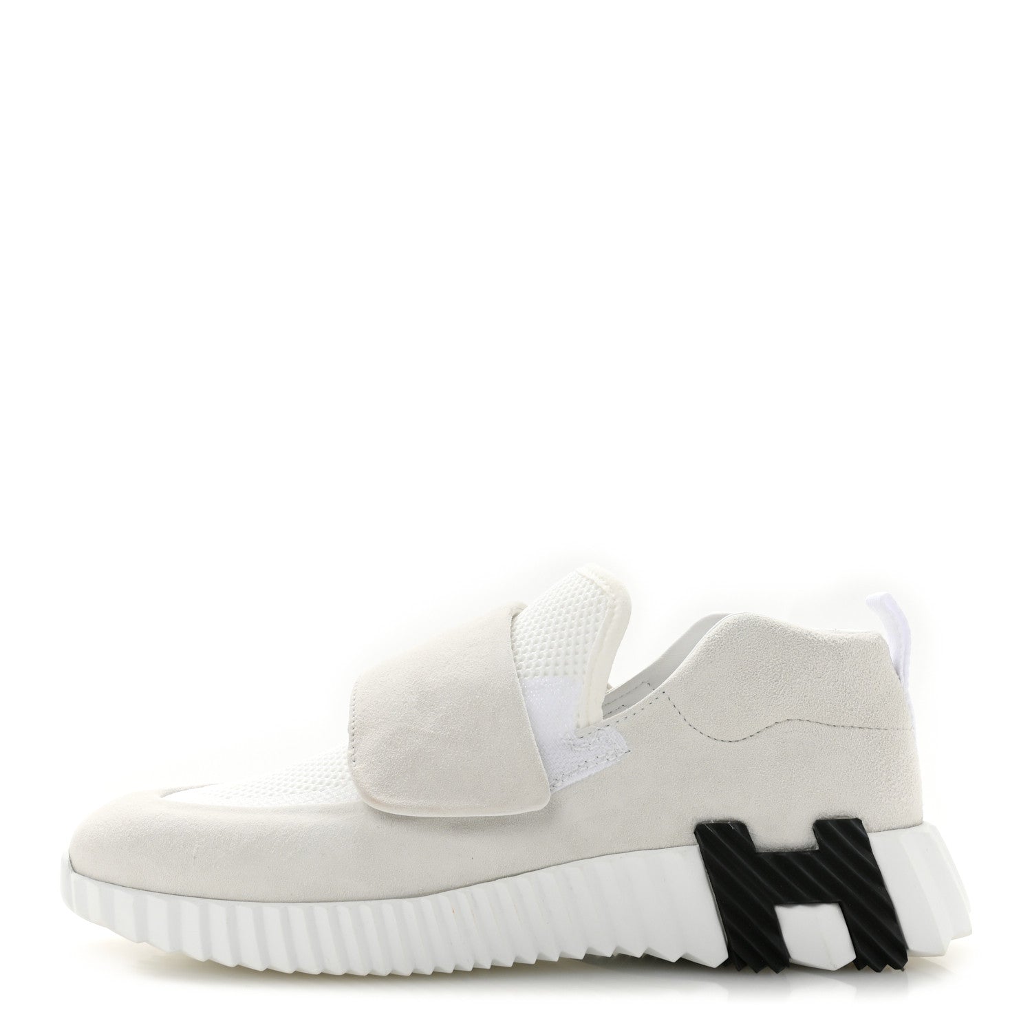 Hermes Suede Goatskin Mesh Fabric H Sneakers 38 White 1 of 10