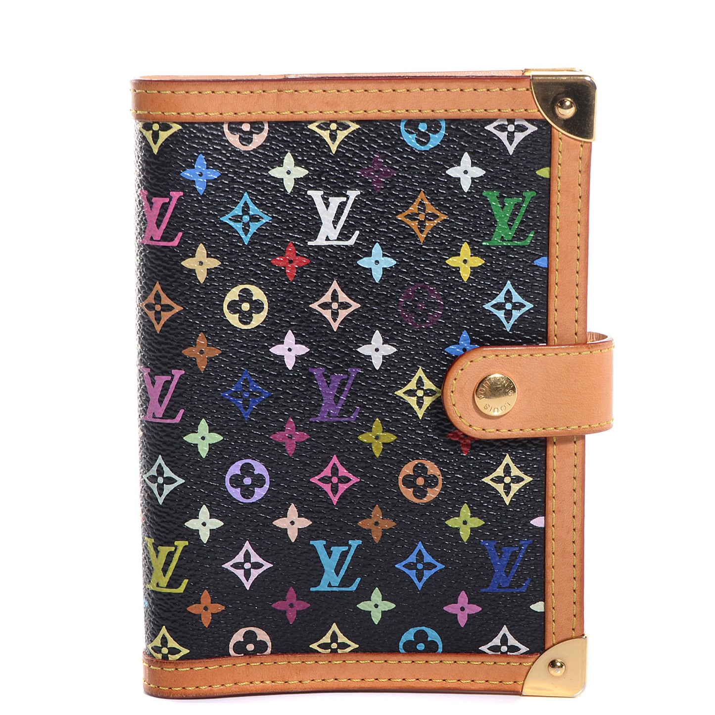 Monogram Multicolor Small Ring Agenda Cover Black
