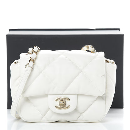 Chanel Calfskin Quilted Mini Square Bubbly Flap White 11 of 11