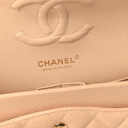 Chanel Caviar Quilted Medium Double Flap Beige Clair 9 of 12