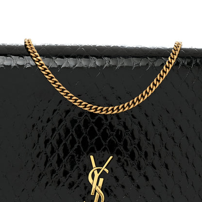 Saint Laurent Embossed Monogram Chain Wallet Black 8 of 15