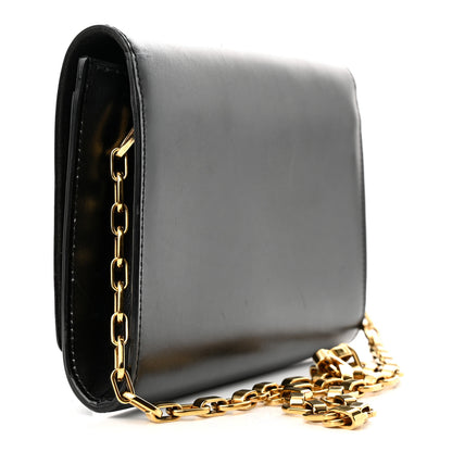 Louis Vuitton Calfskin Chain Louise MM Black 3 of 15