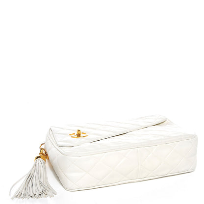 Chanel Lambskin Quilted Tassel Camera Case White 4 of 8