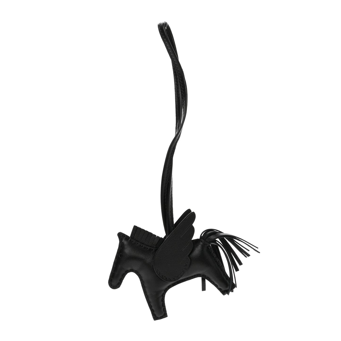 Milo Lambskin Grigri Rodeo Pegase Horse Bag Charm PM So Black