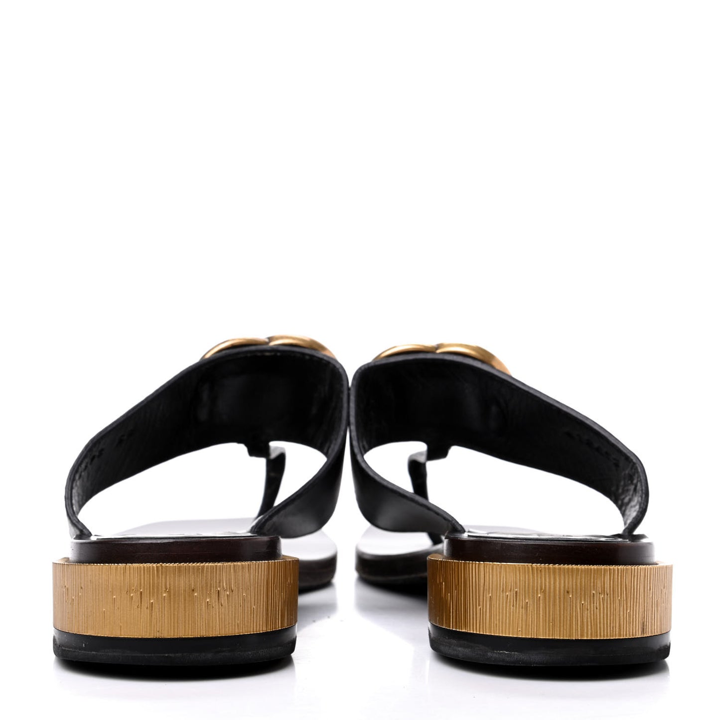 Lifford Calfskin GG Marmont Thong 25mm Sandals 38 Black