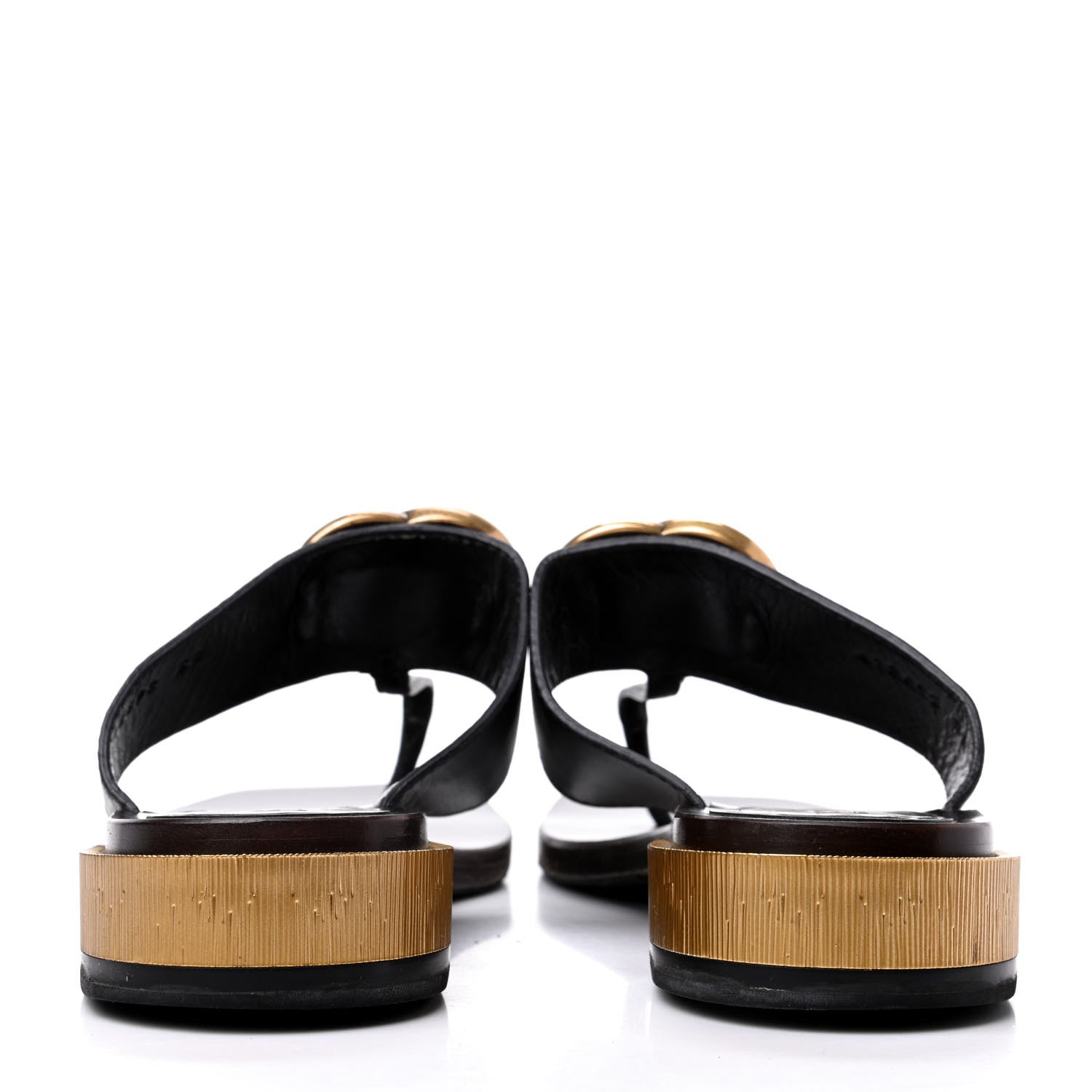Gucci Lifford Calfskin GG Marmont Thong 25mm Sandals 38 Black 6 of 18