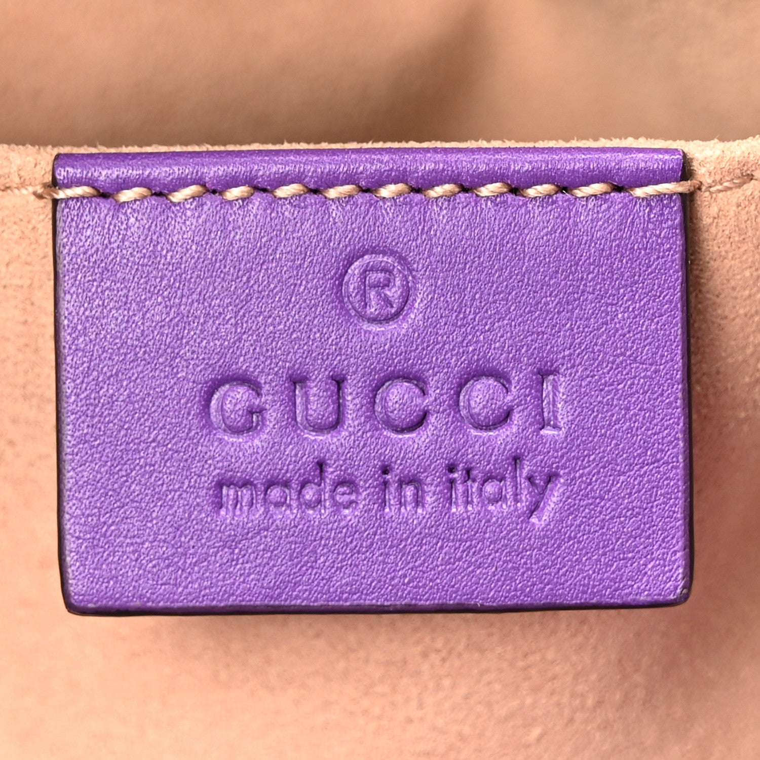 Gucci Calfskin Matelasse Sylvie Web GG Marmont Bucket Bag Purple 6 of 10