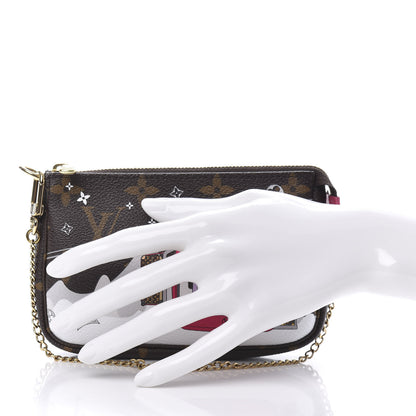 Louis Vuitton Monogram 2019 Christmas Animation Mini Courchevel Pochette Accessories Fuchsia 2 of 10