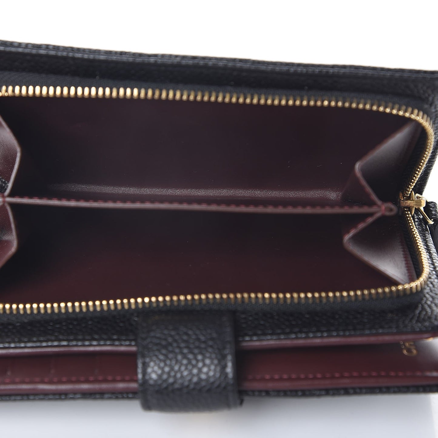 Caviar Quilted Zipped Pocket Wallet Black