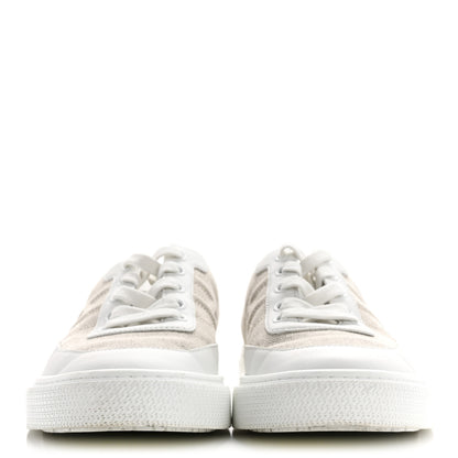 Hermes Calfskin H Canvas Keep Mule Sneakers 39.5 Prunoir White 3 of 12