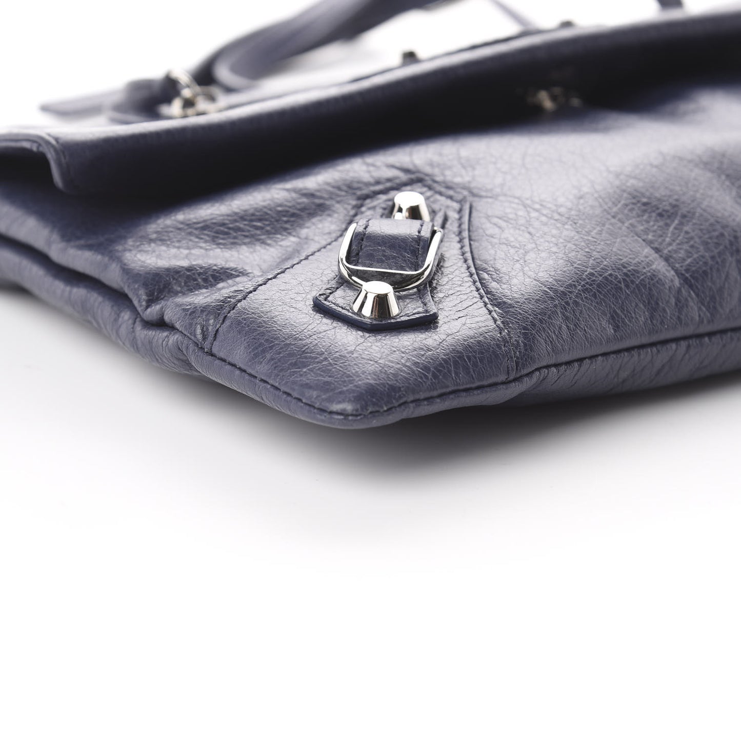Agneau Classic Silver Hardware Envelope Clutch Gris Chartreux