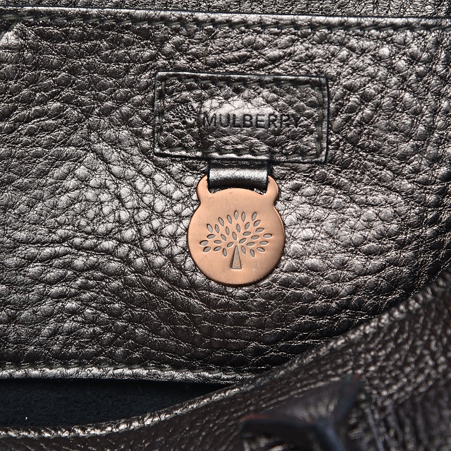 Mulberry Metallic Classic Grain Braided Bayswater 6 of 12