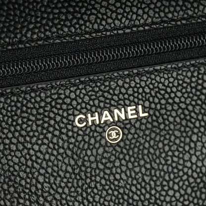 Chanel Caviar Quilted Boy Wallet On Chain WOC Black 5 of 8