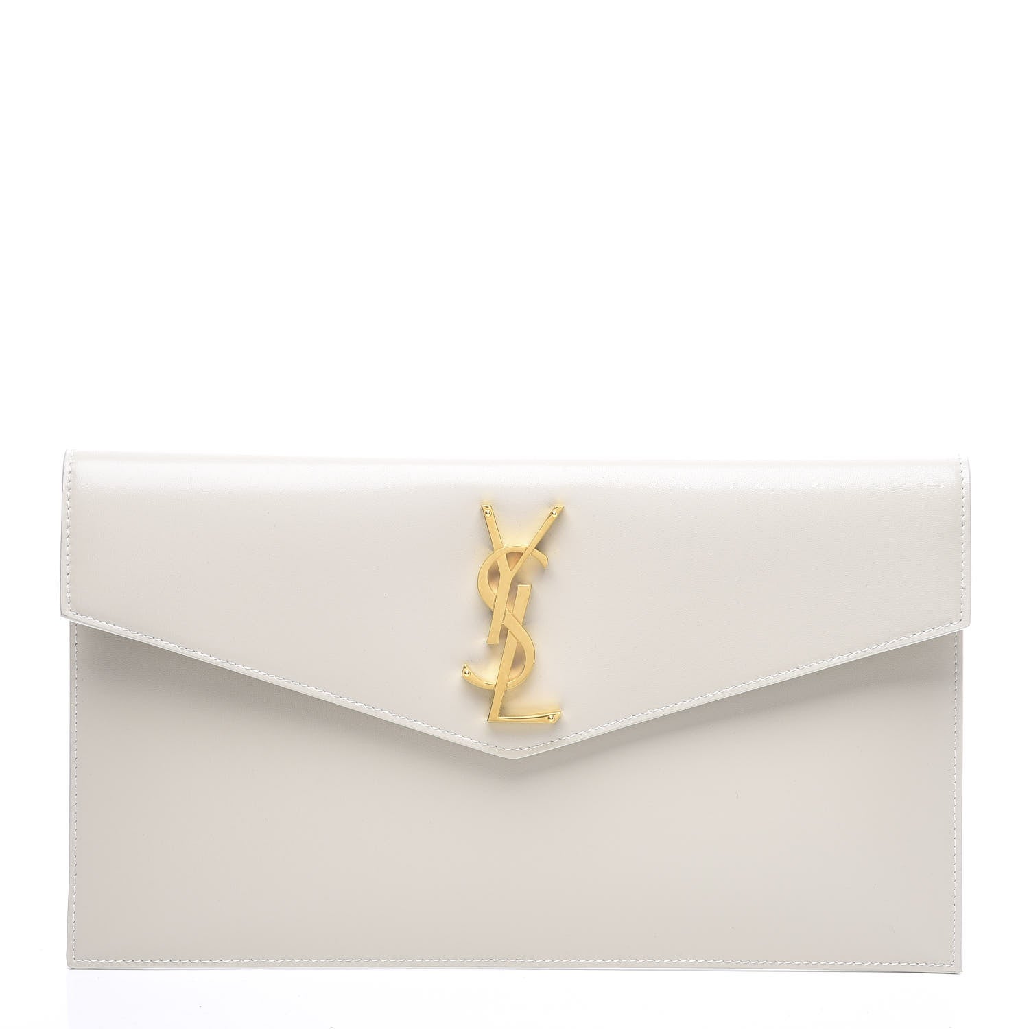 Saint Laurent Smooth Shiny Calfskin Uptown Pouch Crema Soft 1 of 9