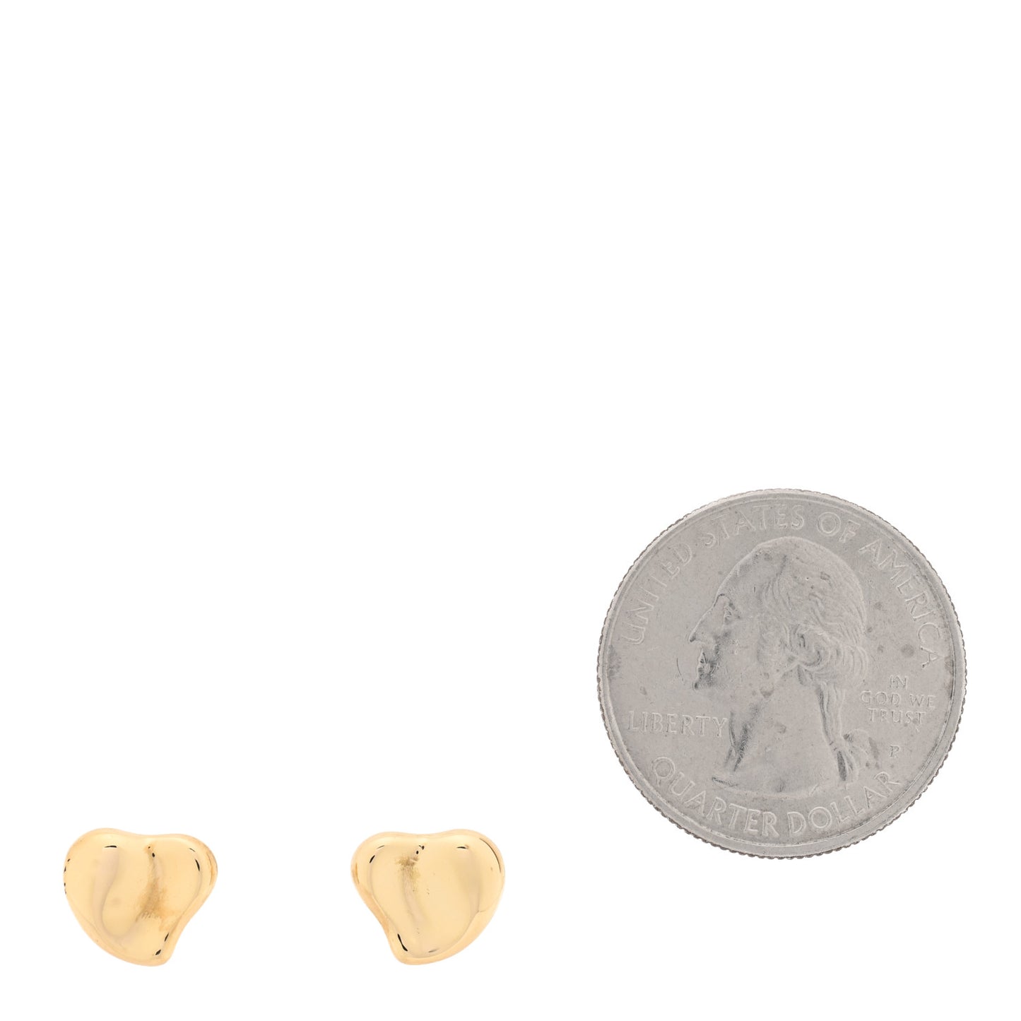 18K Yellow Gold 10mm Elsa Peretti Full Heart Earrings