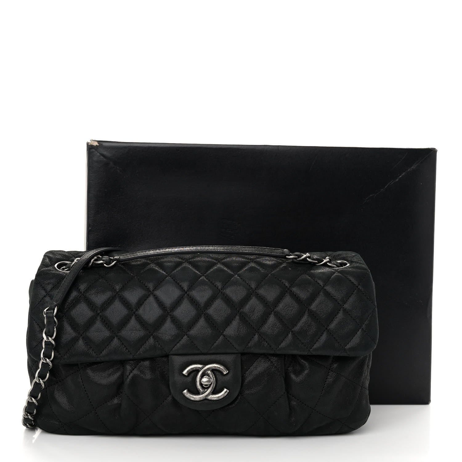 Chanel Iridescent Calfskin Large Chic Quilt Flap Black 11 of 11