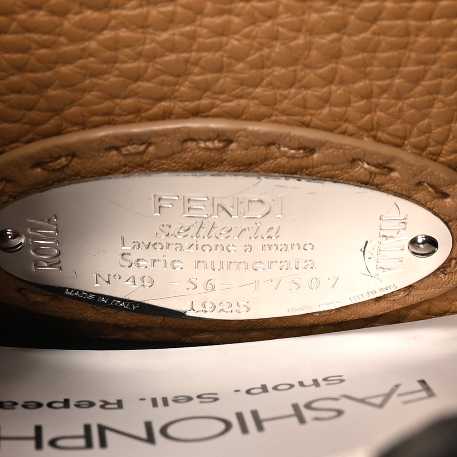 Fendi Cuoio Romano Selleria Chamois Medium Peekaboo I SEE U Satchel Black Camel Sunflower 7 of 10