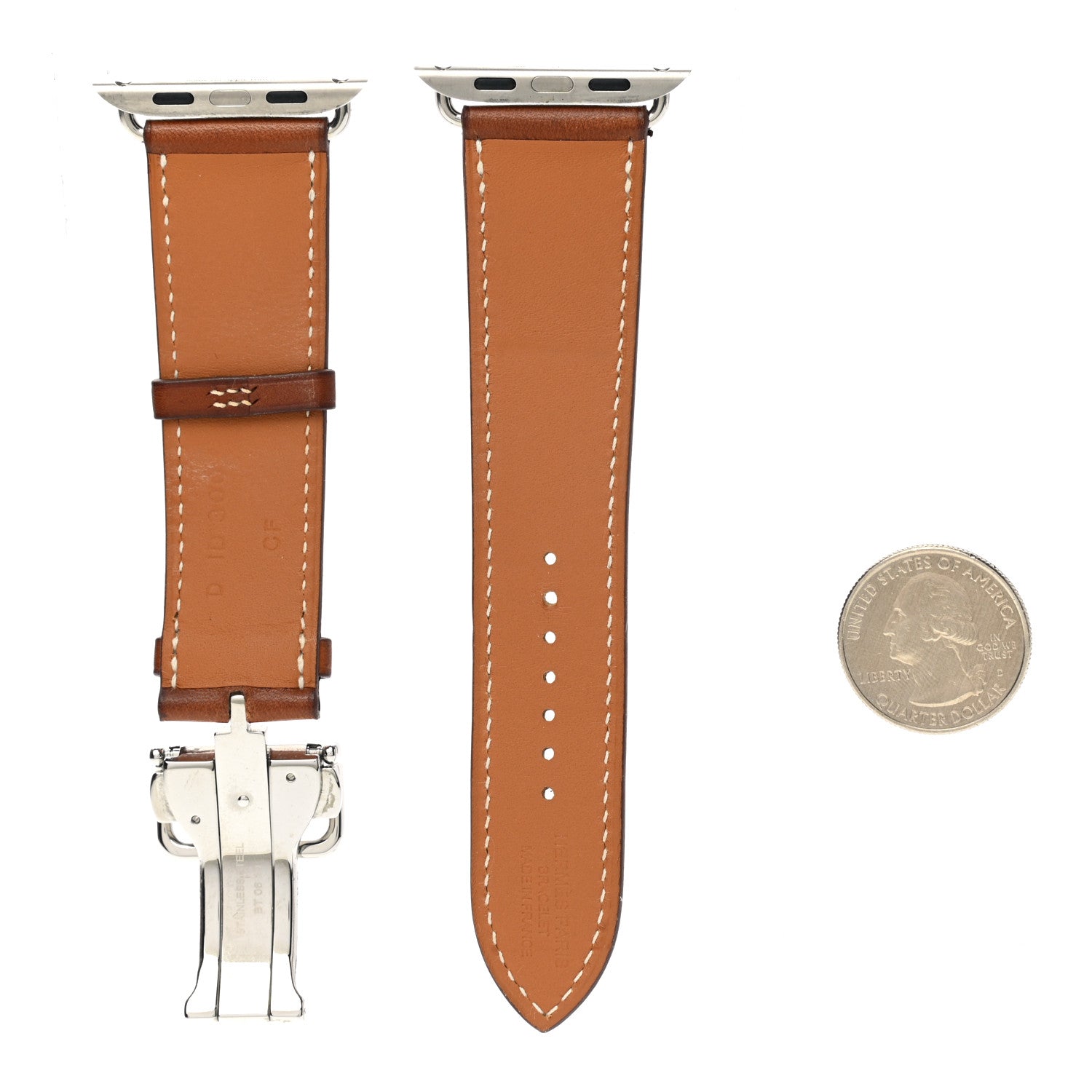Hermes Barenia 44mm Apple Watch Single Tour Band Fauve 2 of 8