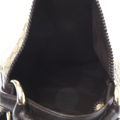 Gucci Monogram Large Horsebit Chain Hobo Dark Brown 5 of 17