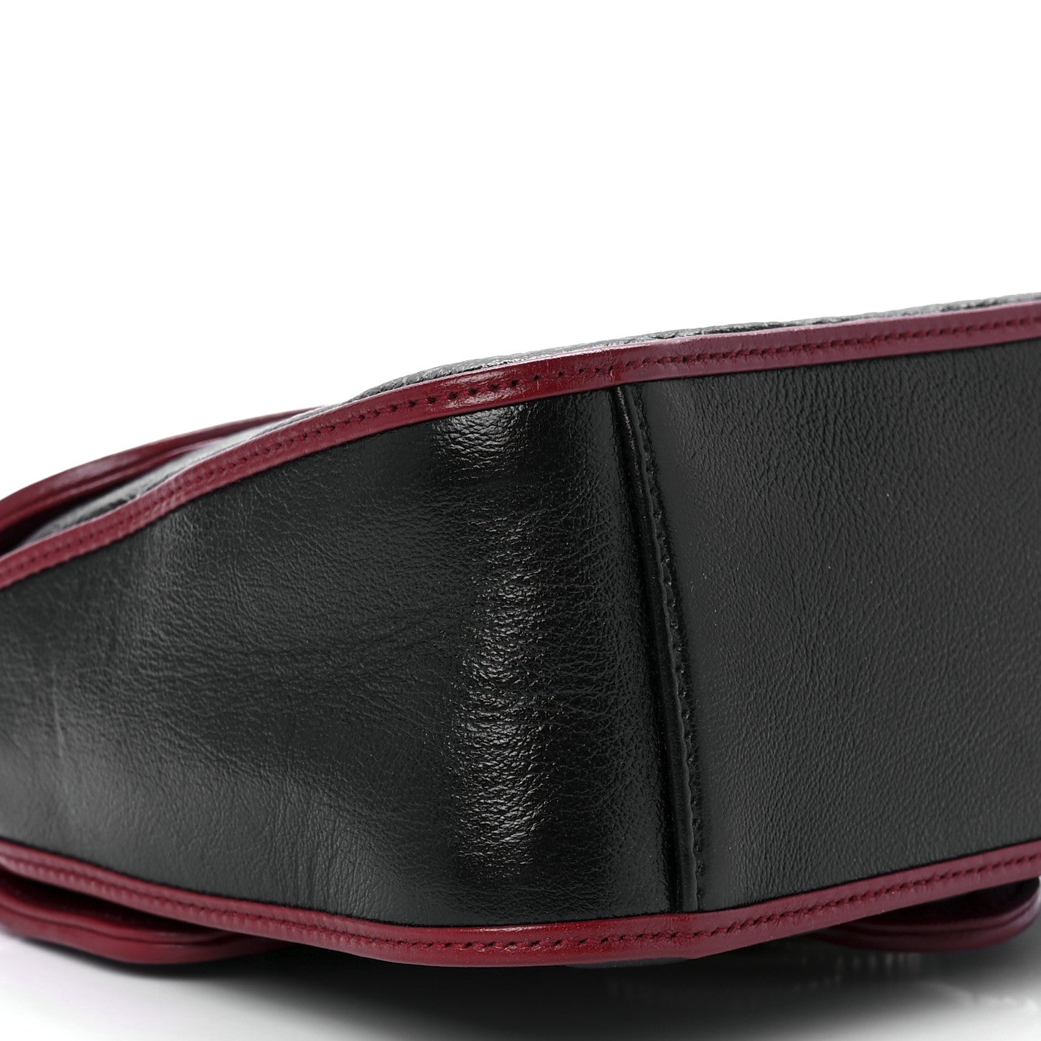 Gucci Vintage Effect Calfskin Matelasse Diagonal Mini Torchon GG Marmont Top Handle Shoulder Bag Black Romantic Cherry 11 of 12