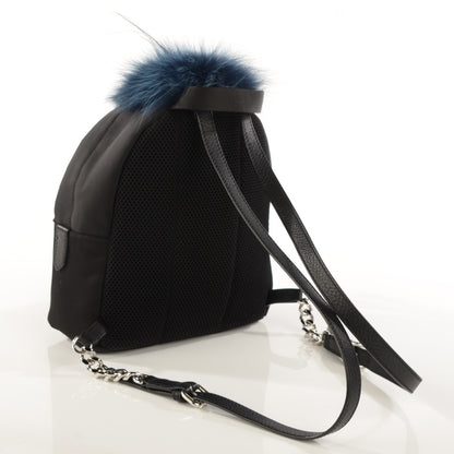 Fendi Nylon Vitello Fox Goat Fur Monster Eyes Mini Backpack Black Multicolor Sky 3 of 7