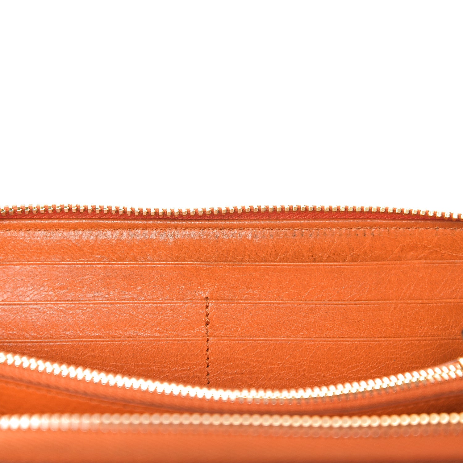 Balenciaga Agneau Classic Hardware Continental Zip Around Wallet Tangerine 8 of 15