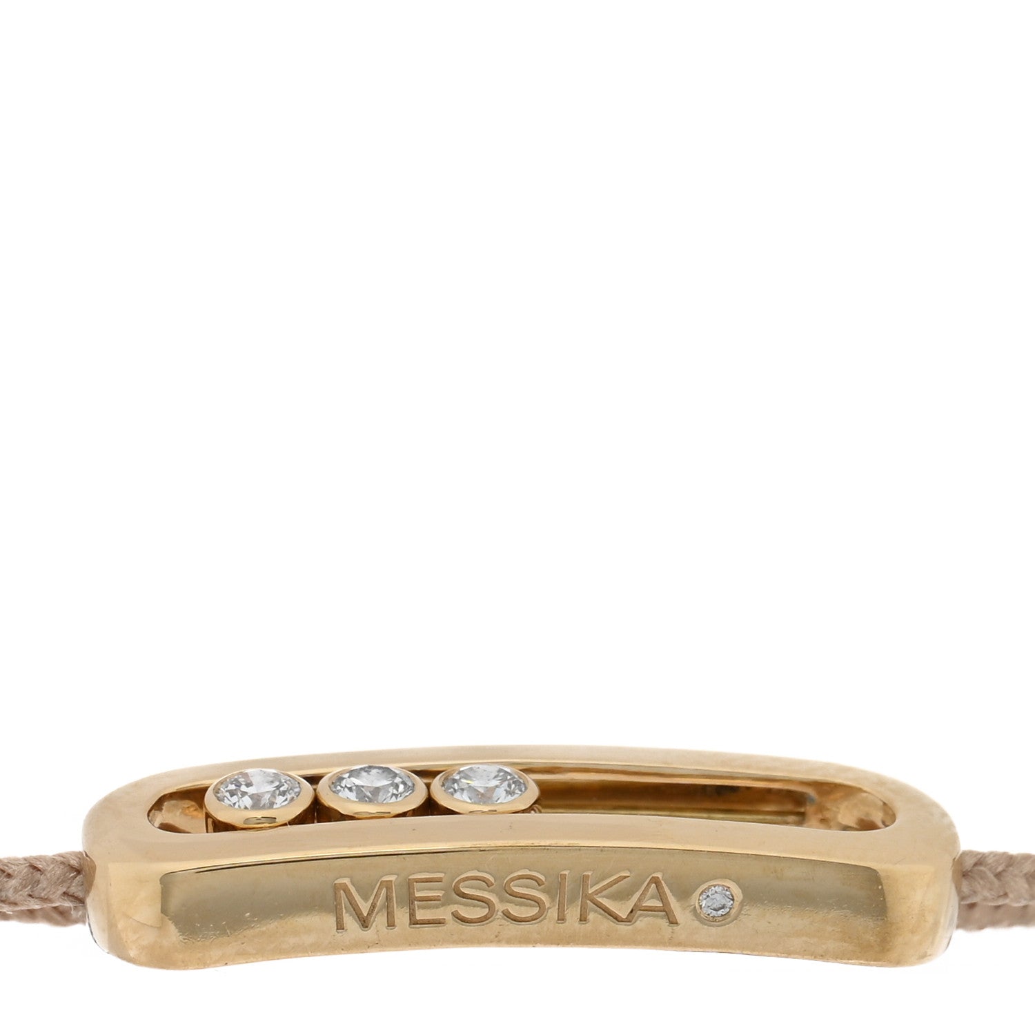 Messika 18K Yellow Gold Diamond Cord Care Bracelet Biege 3 of 4
