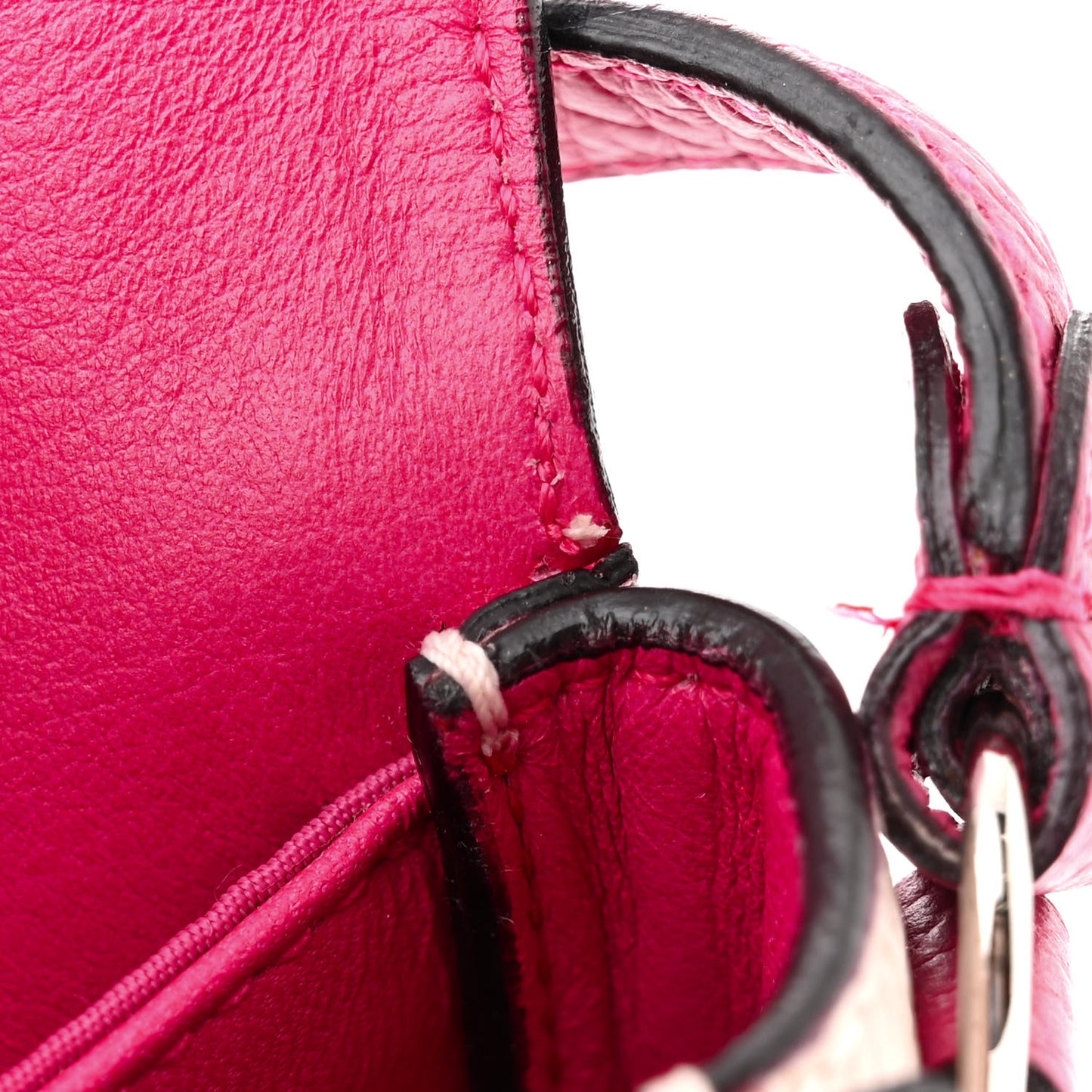 CHRISTIAN DIOR Bullcalf Diorissimo Promenade Envelope Pouch Fuchsia Rose Poudre