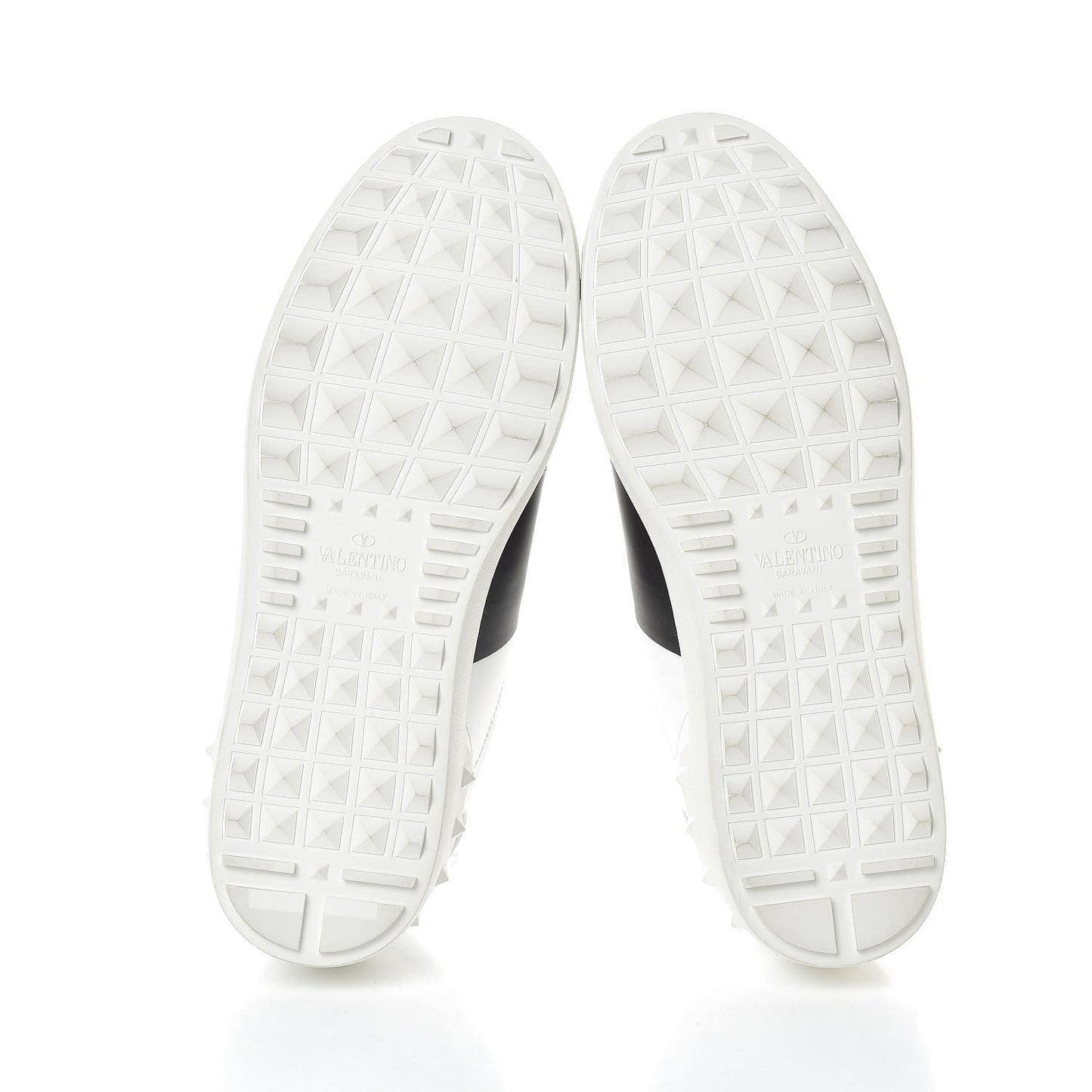 Calfskin Star VLTN Mens Rockstud Open Sneakers 42.5 White