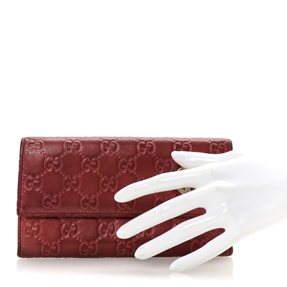 Gucci Metallic Guccissima Lovely Heart Continental Wallet Red 2 of 7