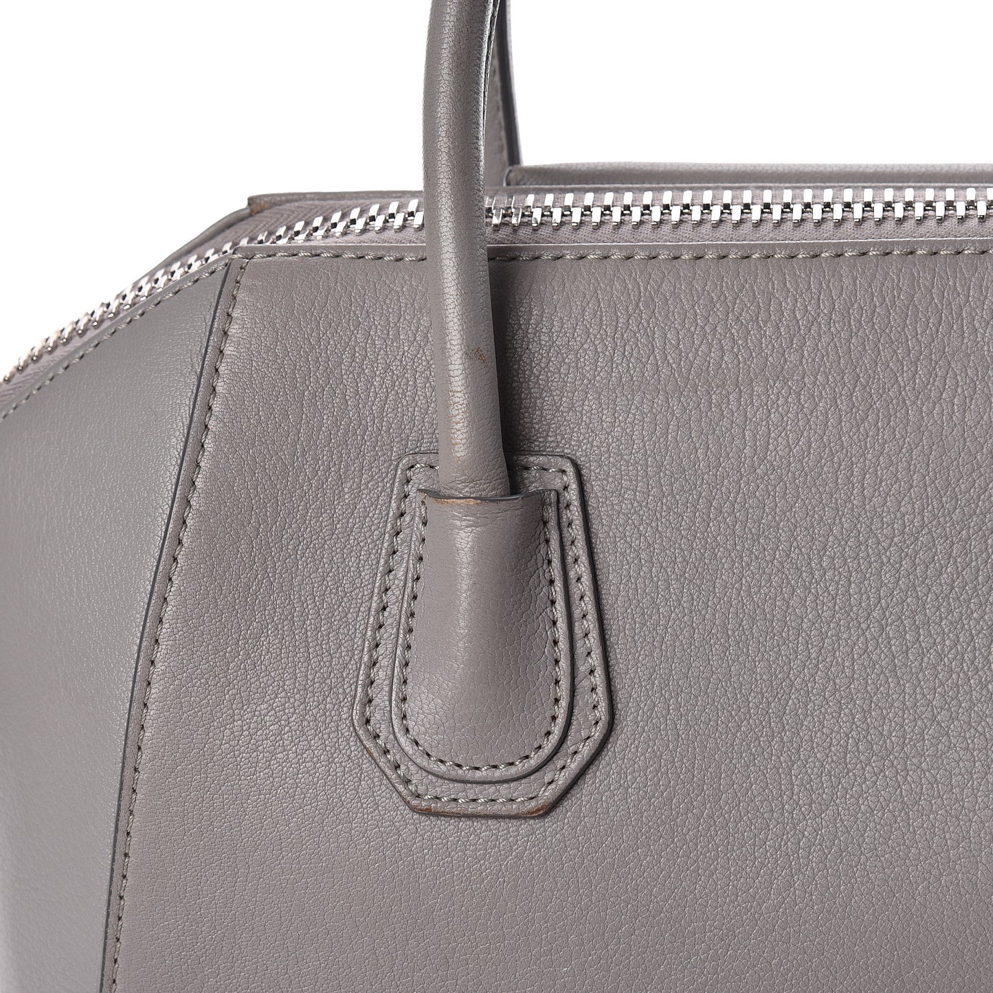 Sugar Goatskin Small Antigona Pearl Grey