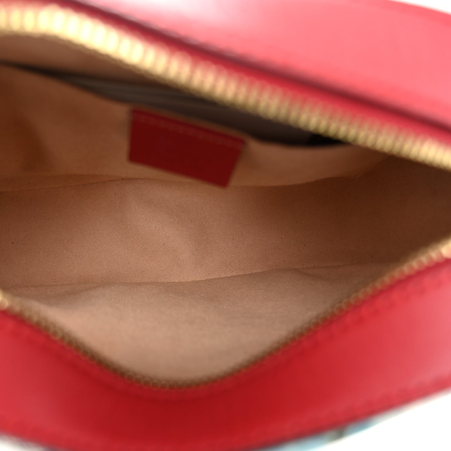GG Supreme Monogram Blooms Mini Chain Shoulder Bag Beige Blue Navy Hibiscus Red